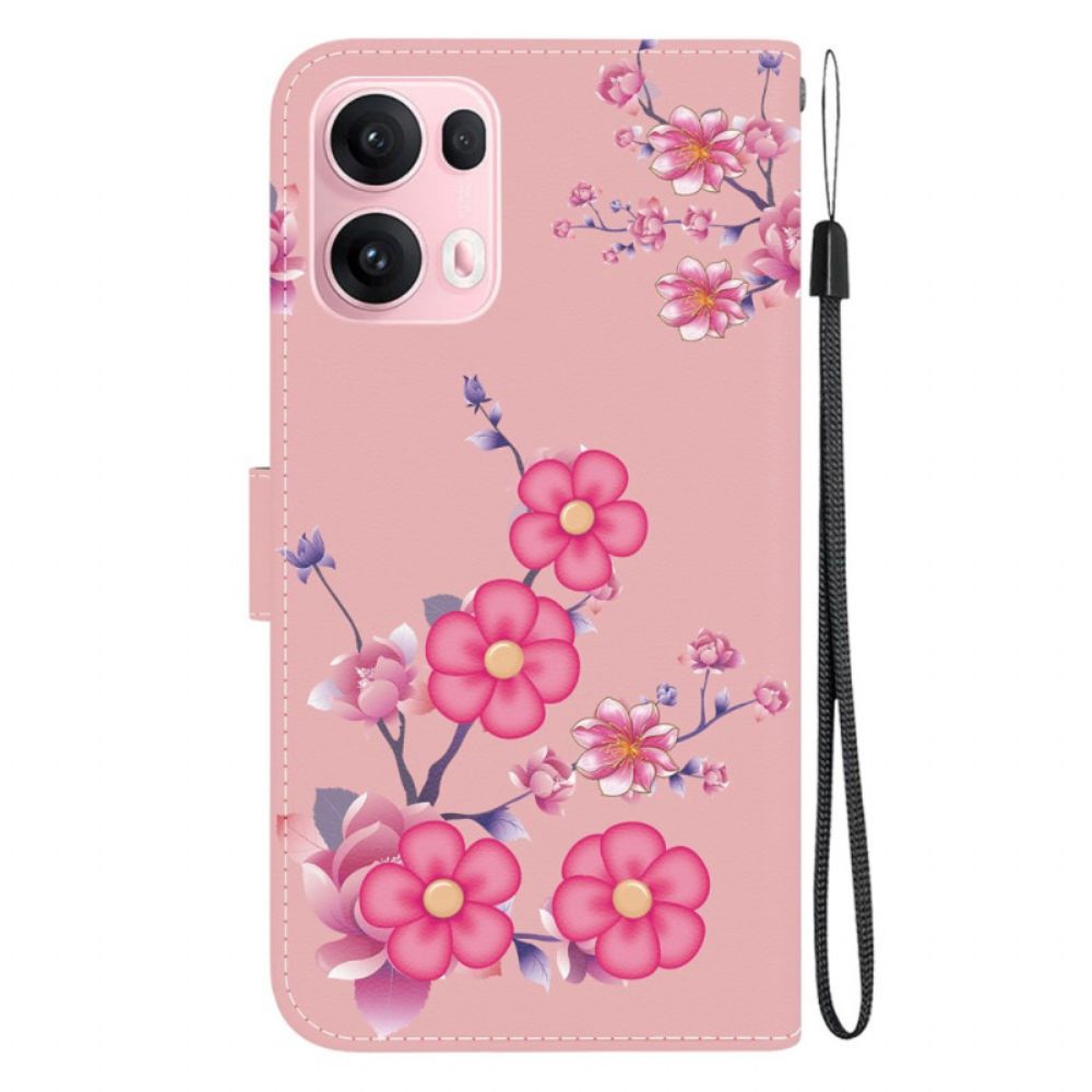Leren Hoesje Oppo Reno 13 Pro 5g Sakura-patroon Bescherming Hoesje