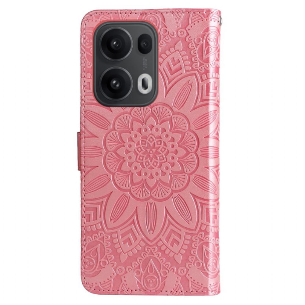 Leren Hoesje Oppo Reno 13 Pro 5g Zonnebloem