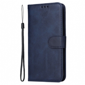 Leren Hoesje Voor Oppo Reno 13 Pro 5g Effen Kunstleren Band