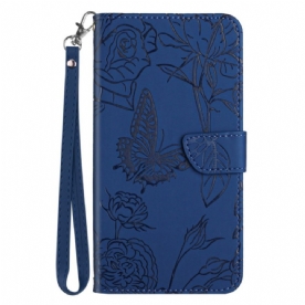 Bescherming Hoesje Samsung Galaxy S25 5g Edge Vlinderprint Met Bandje