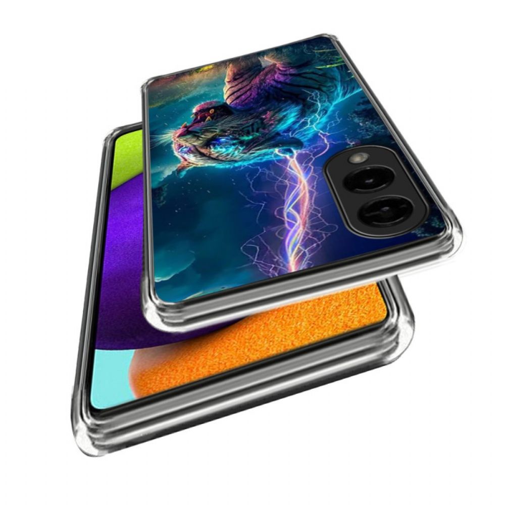 Case Hoesje Samsung Galaxy S25 5g Edge Telefoonhoesje Bliksemtijger