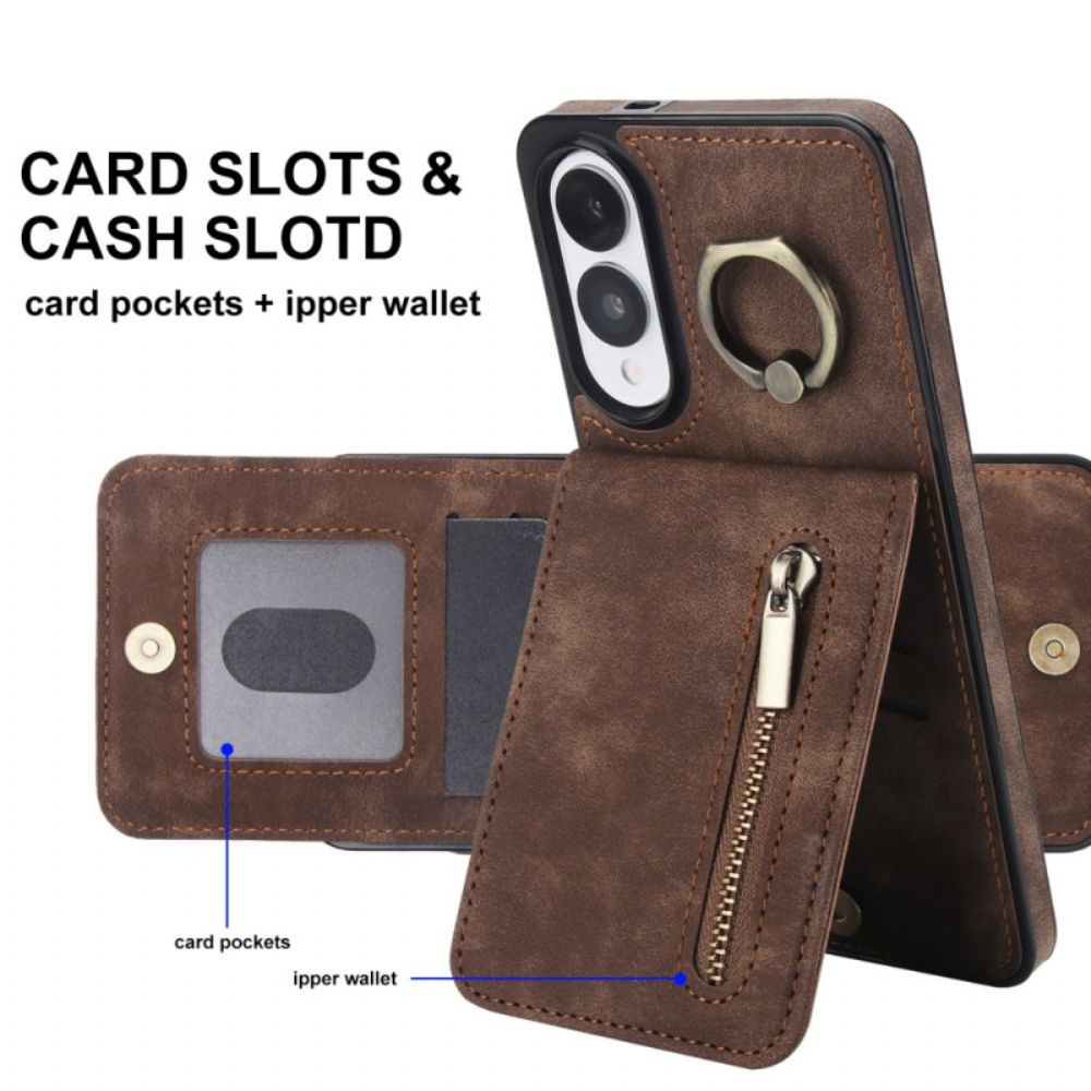 Case Hoesje Samsung Galaxy S25 5g Edge Telefoonhoesje Portemonnee Met Ritssluiting En Rfid-technologie