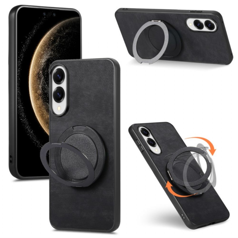 Case Hoesje Samsung Galaxy S25 5g Edge Telefoonhoesje Suède-effect Met Draaibare Standaard