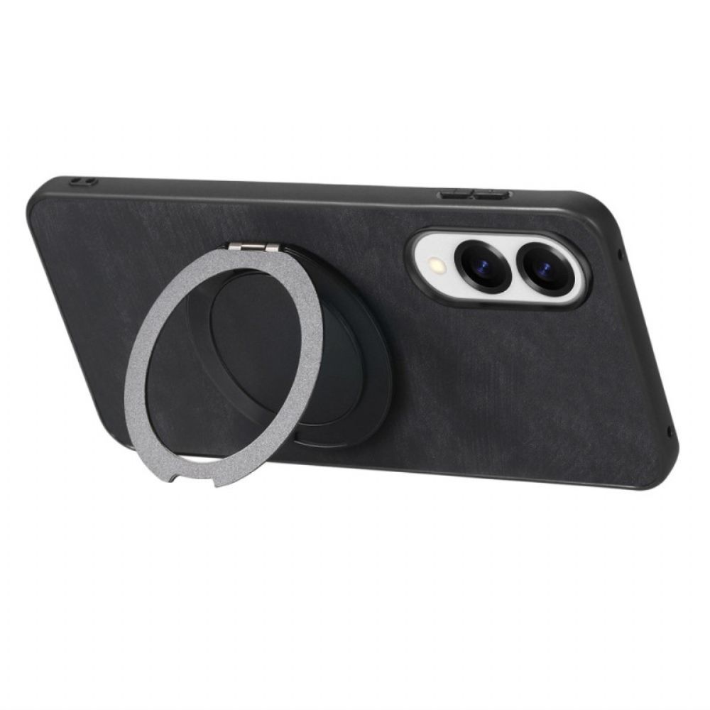 Case Hoesje Samsung Galaxy S25 5g Edge Telefoonhoesje Suède-effect Met Draaibare Standaard