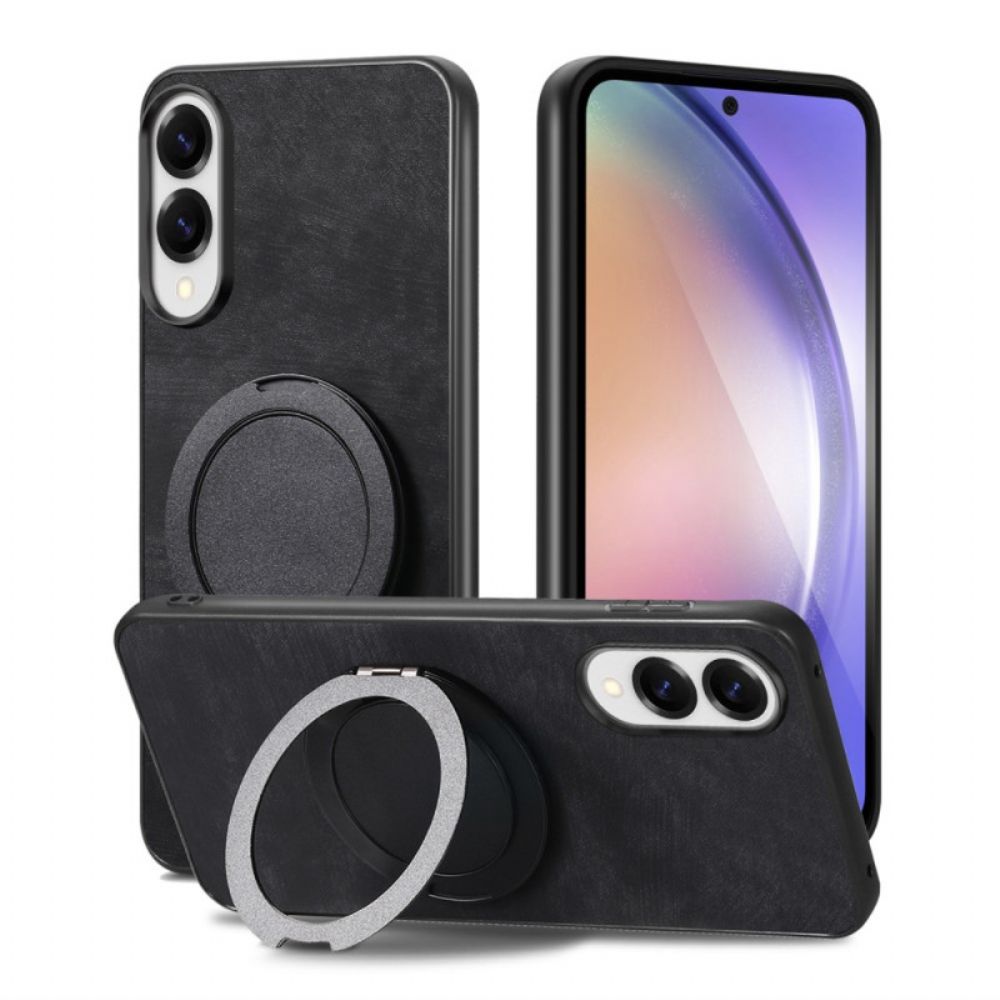 Case Hoesje Samsung Galaxy S25 5g Edge Telefoonhoesje Suède-effect Met Draaibare Standaard