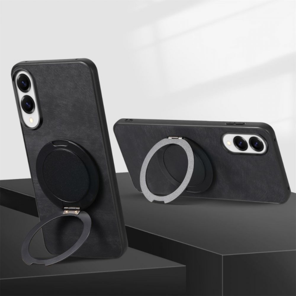 Case Hoesje Samsung Galaxy S25 5g Edge Telefoonhoesje Suède-effect Met Draaibare Standaard