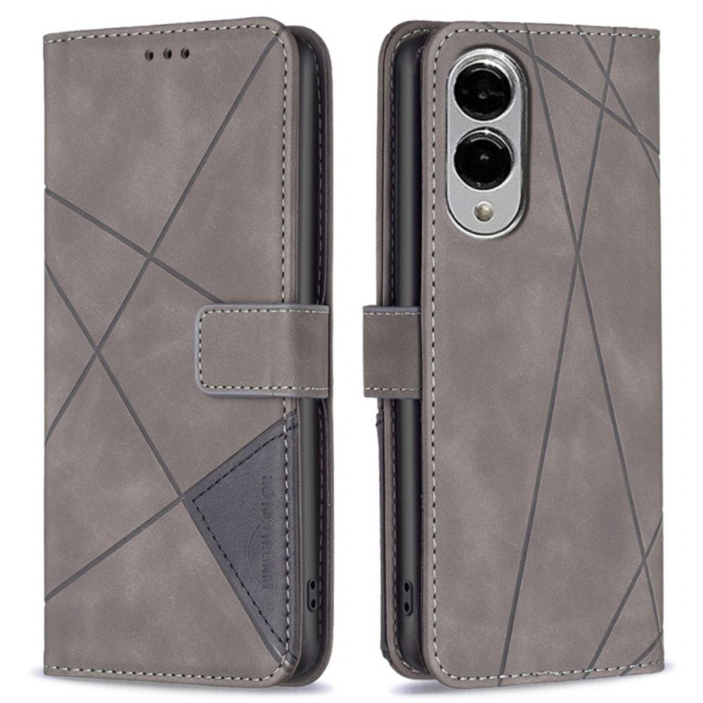 Flip Case Leren Samsung Galaxy S25 5g Edge Geometrisch Patroon Binfen Color