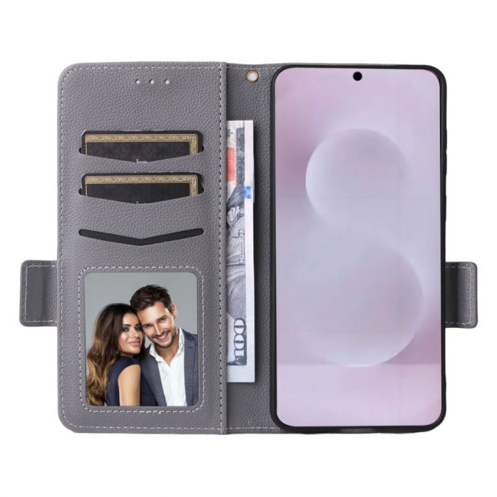 Flip Case Leren Samsung Galaxy S25 5g Edge Kunstleer Met Bandje