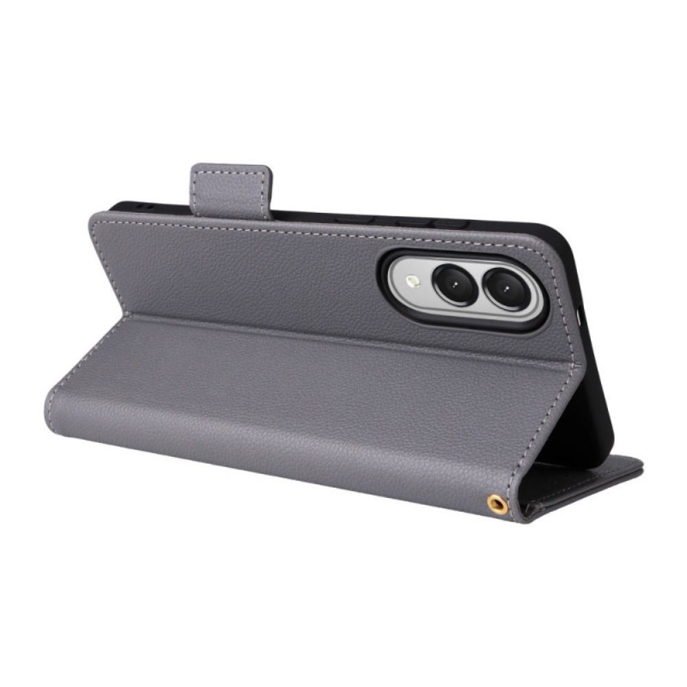 Flip Case Leren Samsung Galaxy S25 5g Edge Kunstleer Met Bandje