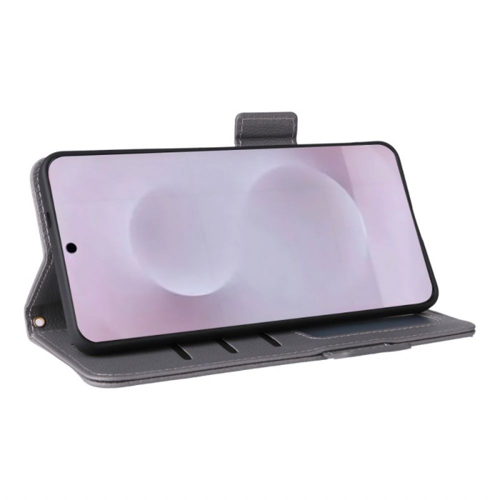 Flip Case Leren Samsung Galaxy S25 5g Edge Kunstleer Met Bandje