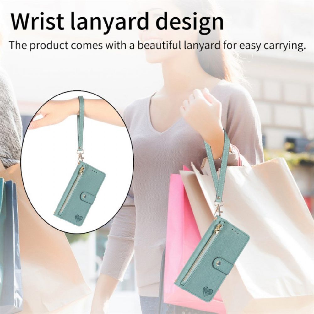 Flip Case Leren Samsung Galaxy S25 5g Edge Rfid-hartontwerp