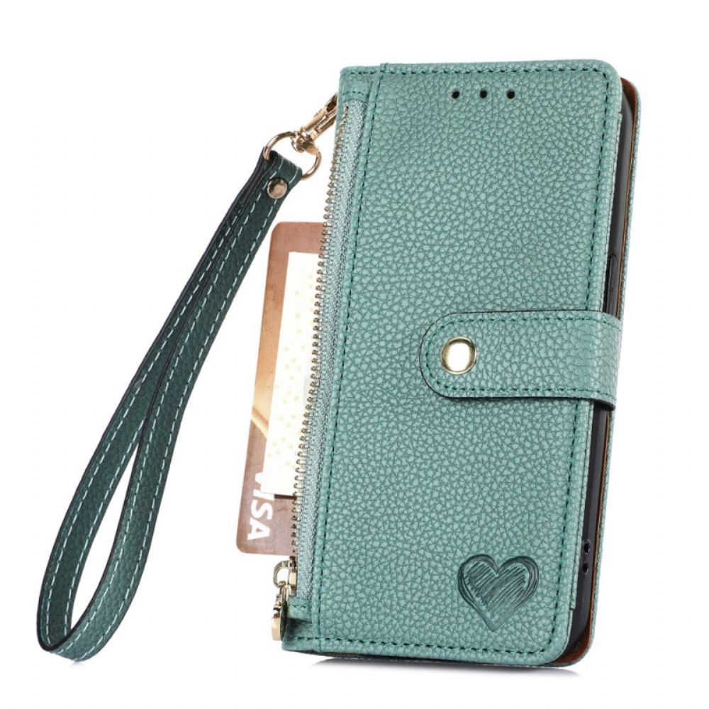 Flip Case Leren Samsung Galaxy S25 5g Edge Rfid-hartontwerp