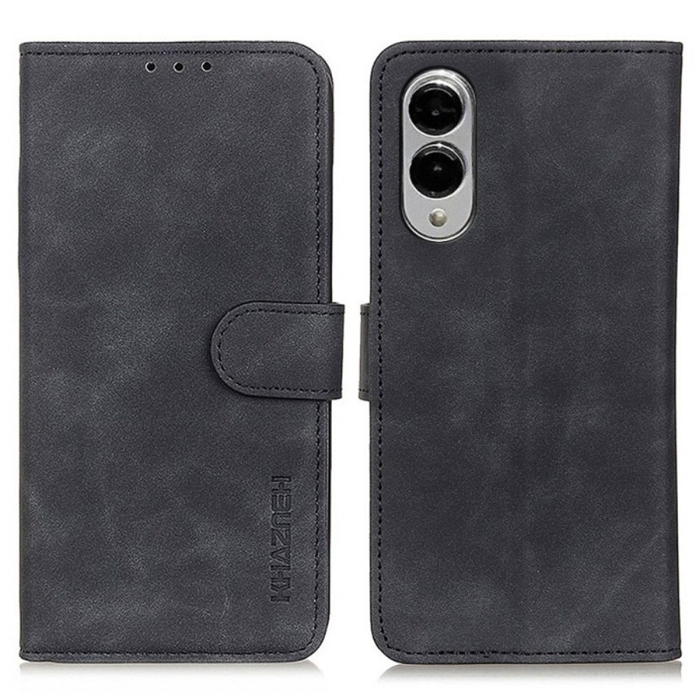 Flip Case Leren Samsung Galaxy S25 5g Edge Suède-effect Khazneh