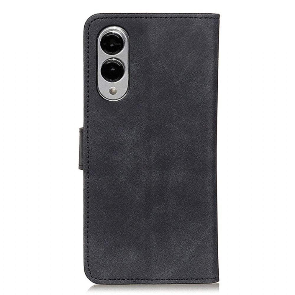 Flip Case Leren Samsung Galaxy S25 5g Edge Suède-effect Khazneh