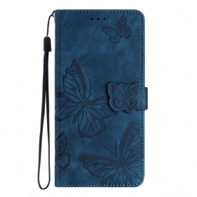 Flip Case Leren Samsung Galaxy S25 5g Edge Suède Vlindereffect