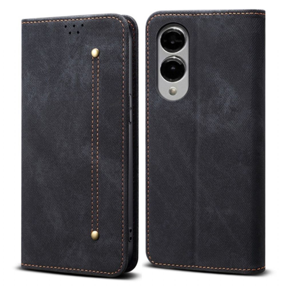 Folio-hoesje Samsung Galaxy S25 5g Edge Denimstof