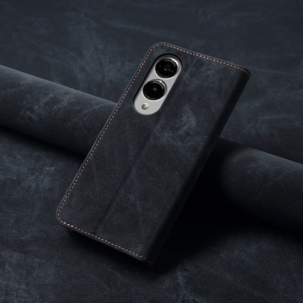 Folio-hoesje Samsung Galaxy S25 5g Edge Denimstof