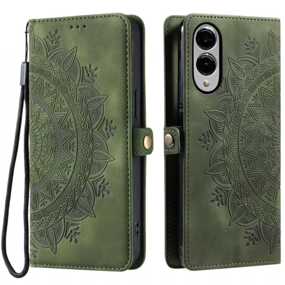 Folio-hoesje Samsung Galaxy S25 5g Edge Telefoonhoesje Mandala Suède-effect