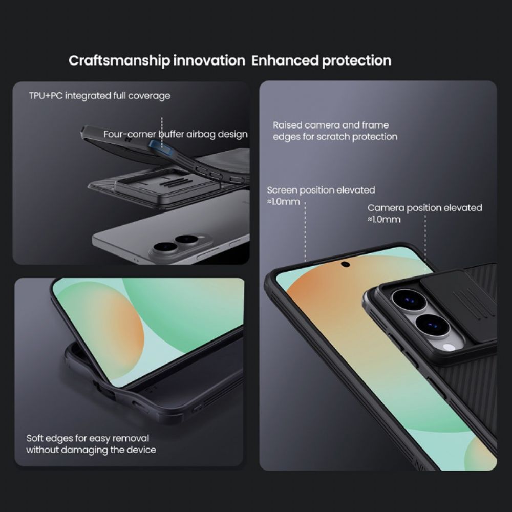 Hoesje Samsung Galaxy S25 5g Edge Camshield Pro Met Schuifbare Cameracover Nillkin