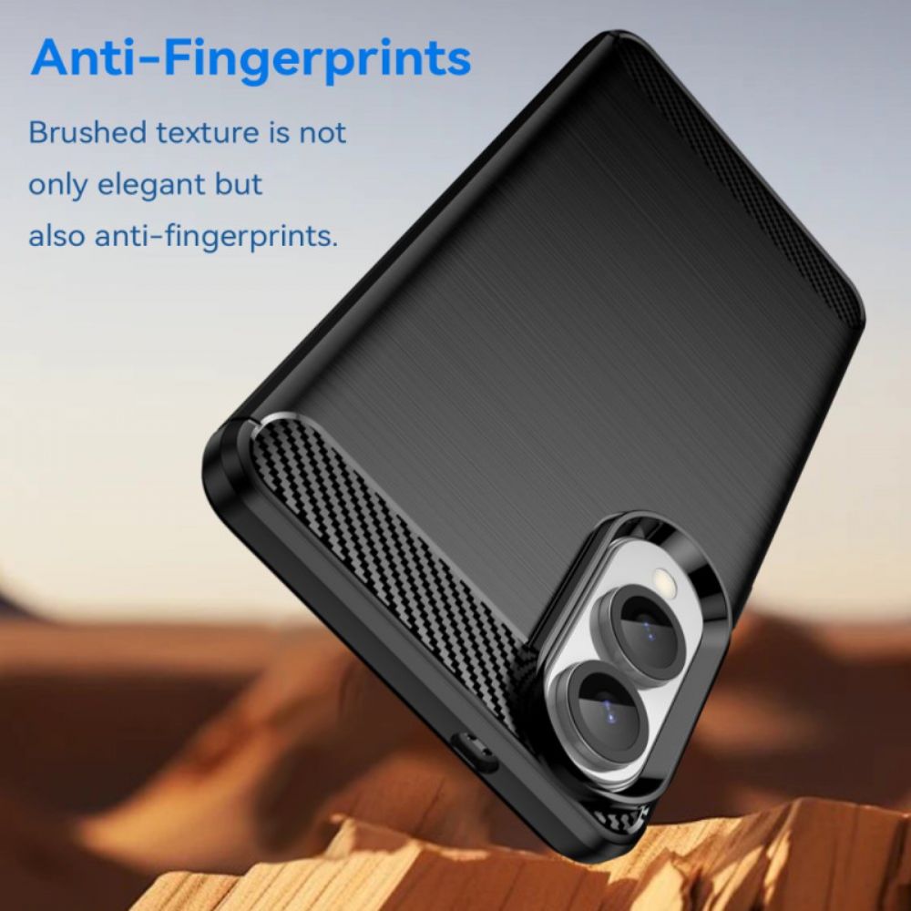 Hoesje Samsung Galaxy S25 5g Edge Geborsteld Koolstofvezel Bescherming Hoesje