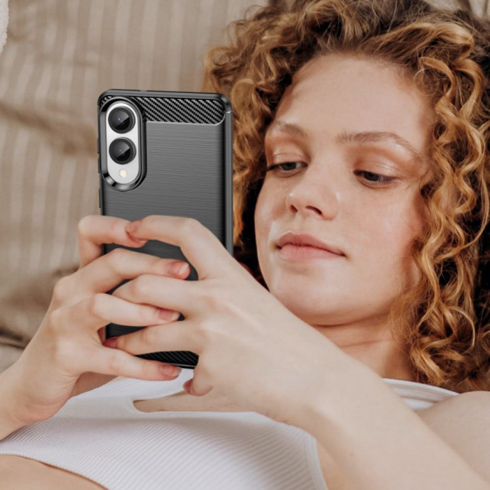 Hoesje Samsung Galaxy S25 5g Edge Geborsteld Koolstofvezel Bescherming Hoesje