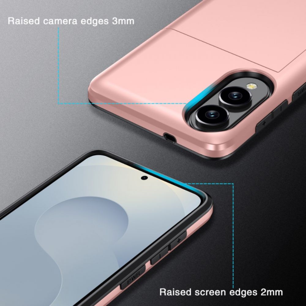 Hoesje Samsung Galaxy S25 5g Edge Schuifbare Kaarthouder Bescherming Hoesje