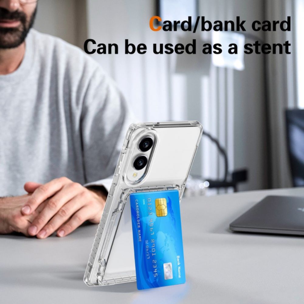 Hoesje Samsung Galaxy S25 5g Edge Transparant Met Kaarthouder Bescherming Hoesje