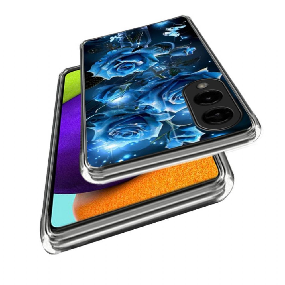 Hoesje Voor Samsung Galaxy S25 5g Edge Patroon Met Blauwe Rozen