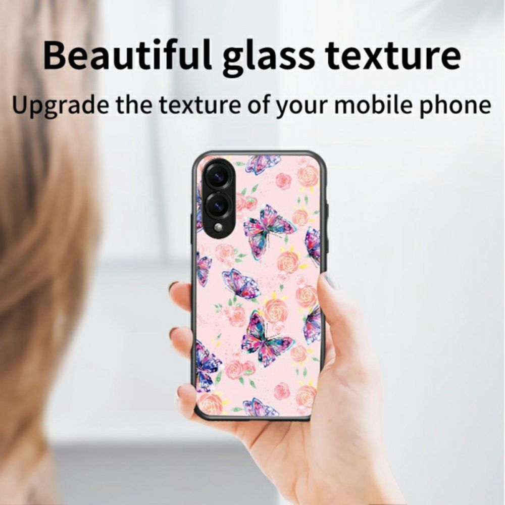 Hoesje Voor Samsung Galaxy S25 5g Edge Vlinder Van Gehard Glas