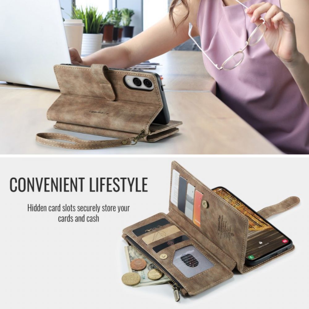 Leren Hoesje Samsung Galaxy S25 5g Edge Caseme Portemonnee