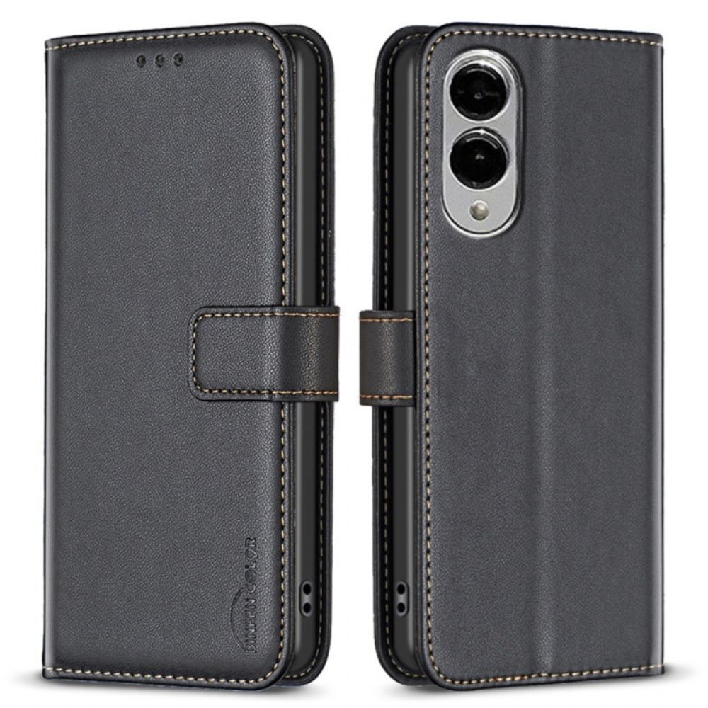 Leren Hoesje Samsung Galaxy S25 5g Edge Klassieke Binfen-kleur