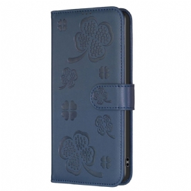 Leren Hoesje Samsung Galaxy S25 5g Edge Klaverpatroon