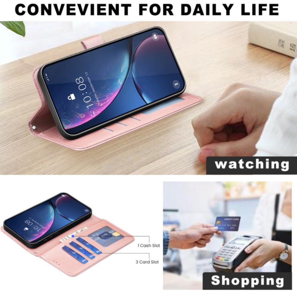 Leren Hoesje Samsung Galaxy S25 5g Edge Klaverpatroon