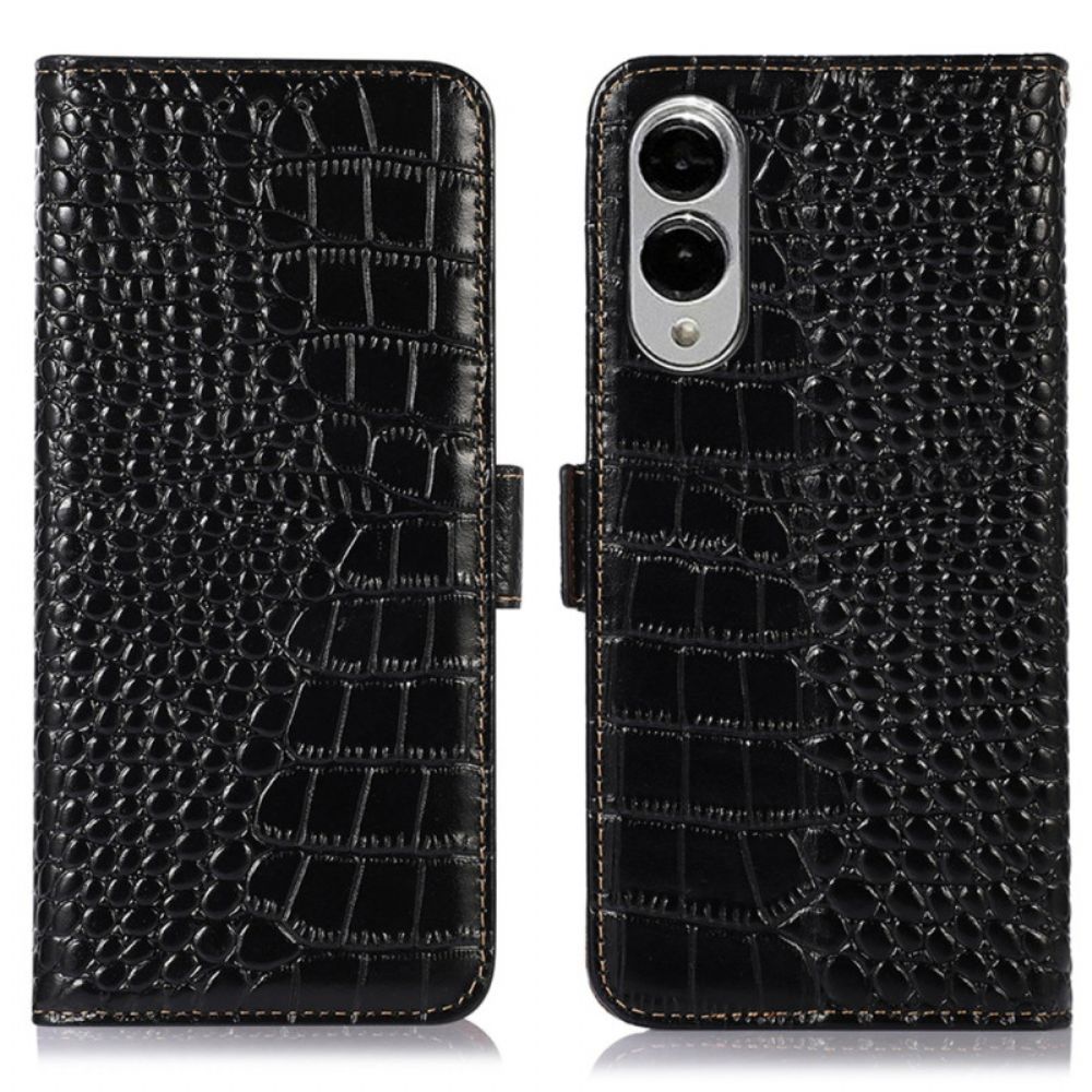 Leren Hoesje Samsung Galaxy S25 5g Edge Krokodil Textuur