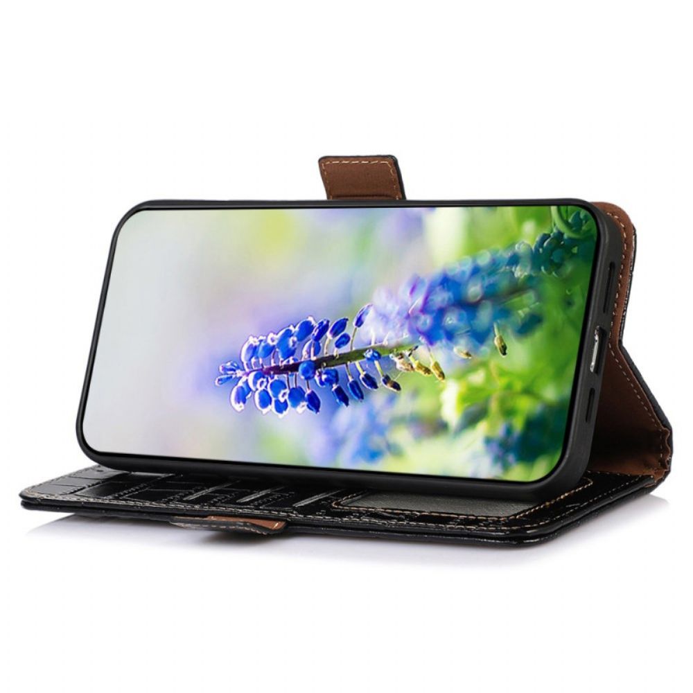 Leren Hoesje Samsung Galaxy S25 5g Edge Krokodil Textuur