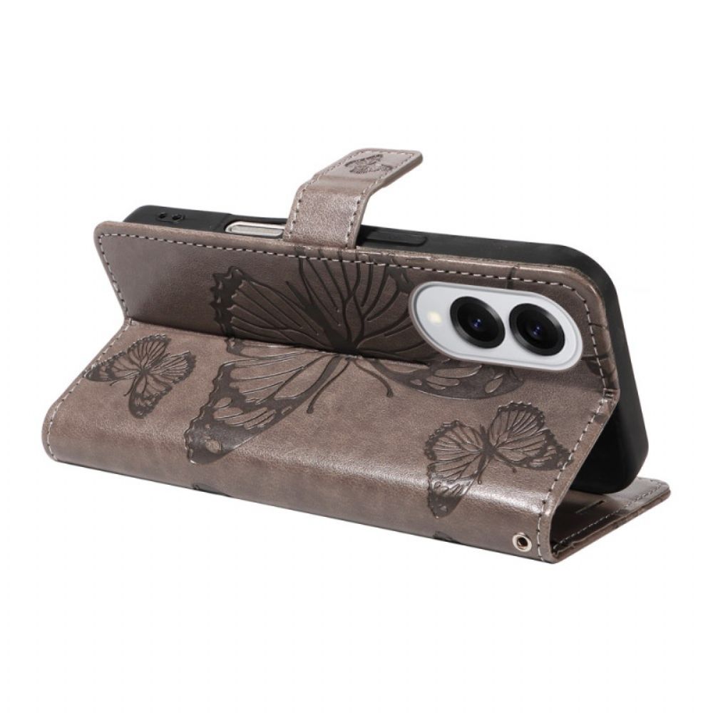 Leren Hoesje Samsung Galaxy S25 5g Edge Patroon Met Gigantische Vlinders