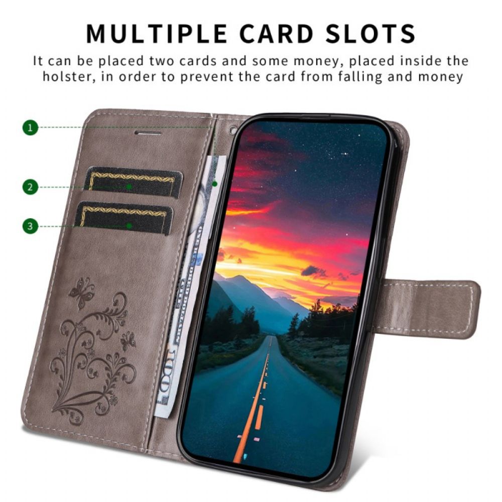 Leren Hoesje Samsung Galaxy S25 5g Edge Patroon Met Gigantische Vlinders