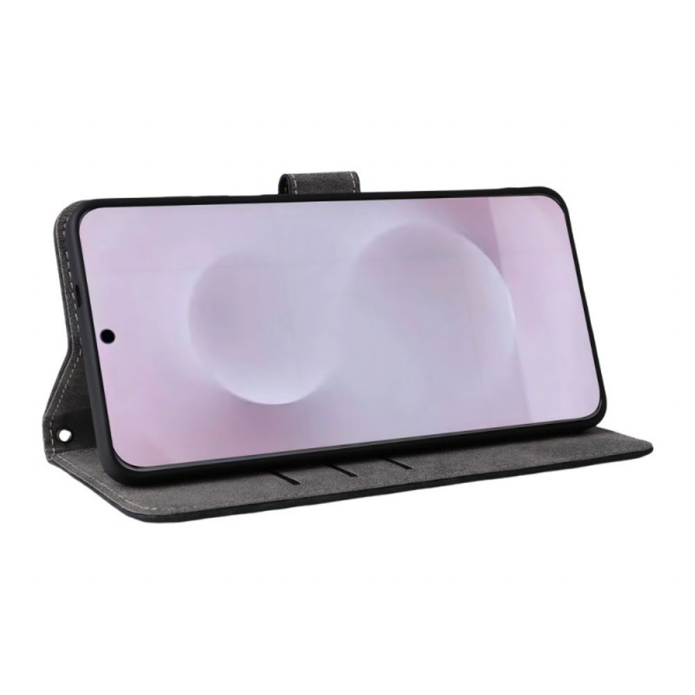 Leren Hoesje Samsung Galaxy S25 5g Edge Rfid-functie Met Bandje