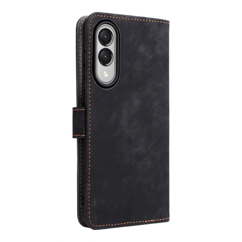 Leren Hoesje Samsung Galaxy S25 5g Edge Rfid-functie Met Bandje