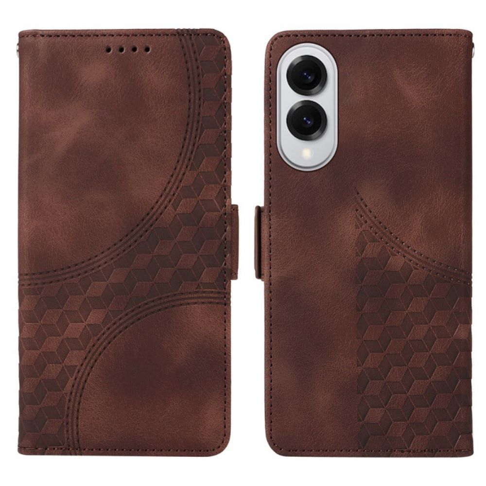 Leren Hoesje Samsung Galaxy S25 5g Edge Sterrendesign Bescherming Hoesje