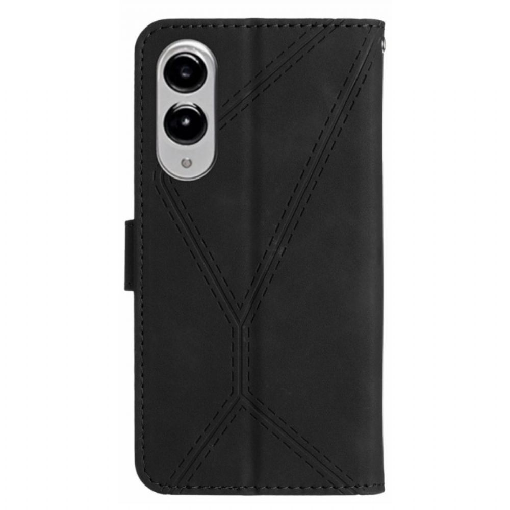 Leren Hoesje Samsung Galaxy S25 5g Edge Strepen Bescherming Hoesje