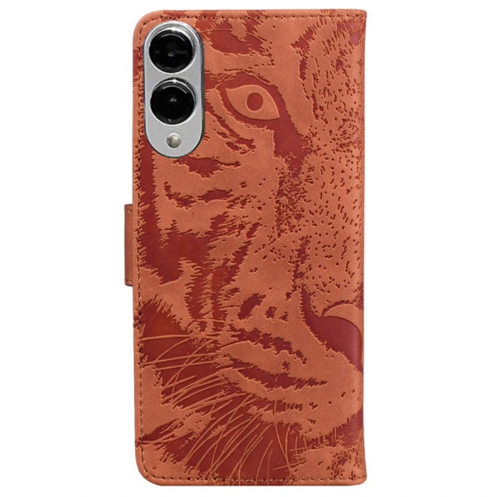Leren Hoesje Samsung Galaxy S25 5g Edge Tijgerprint