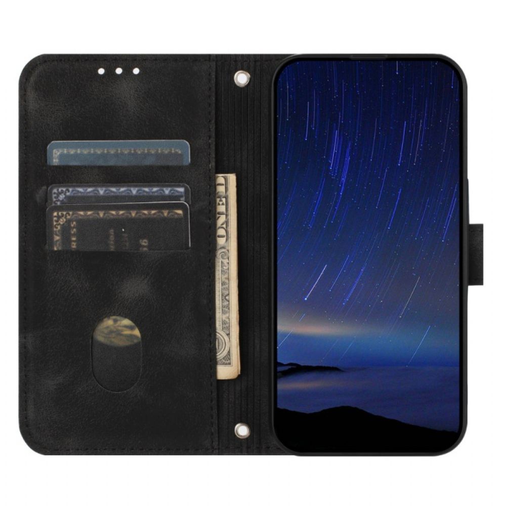 Leren Hoesje Voor Samsung Galaxy S25 5g Edge Band Met Bedrukte Lijnen