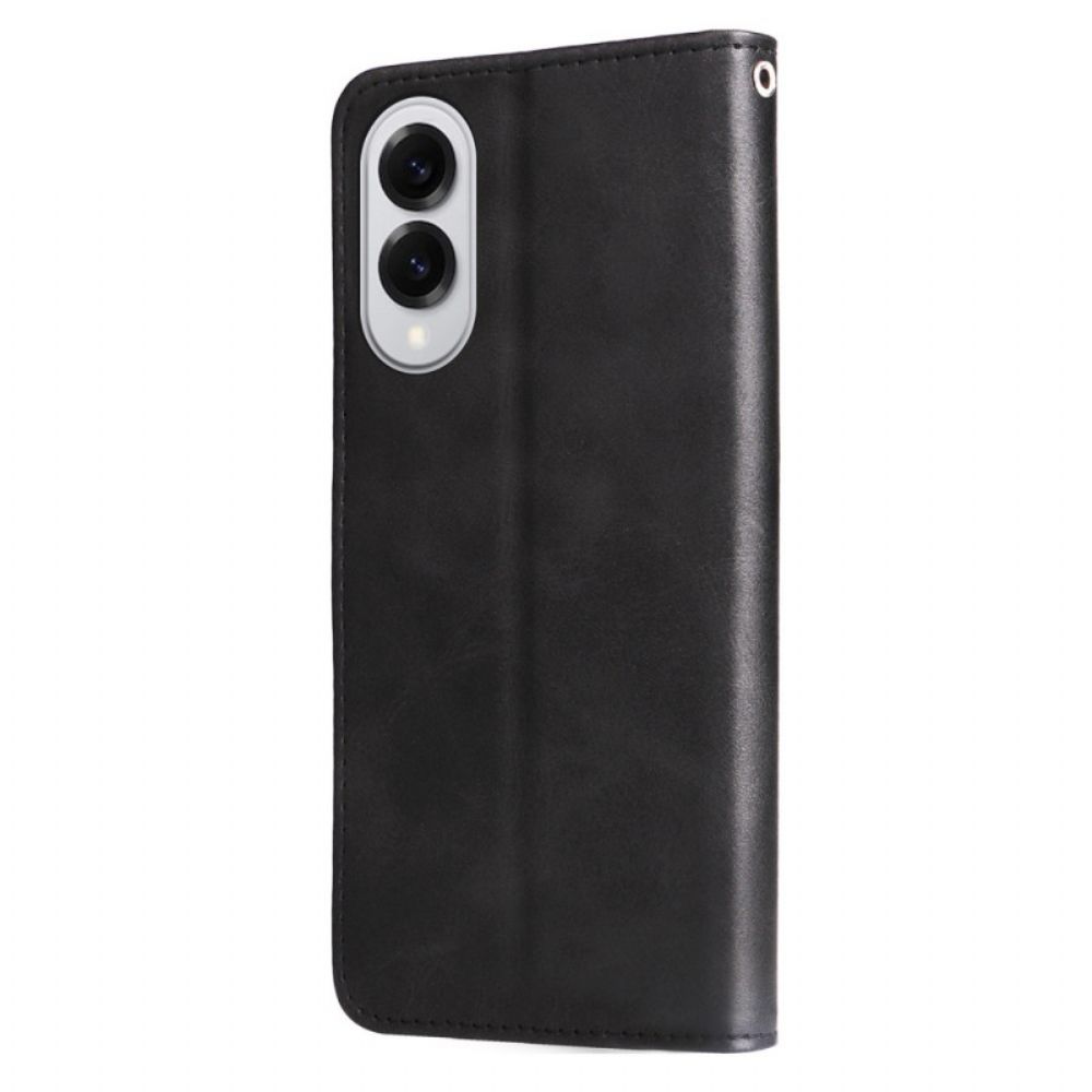 Leren Hoesje Voor Samsung Galaxy S25 5g Edge Etui Met Rits