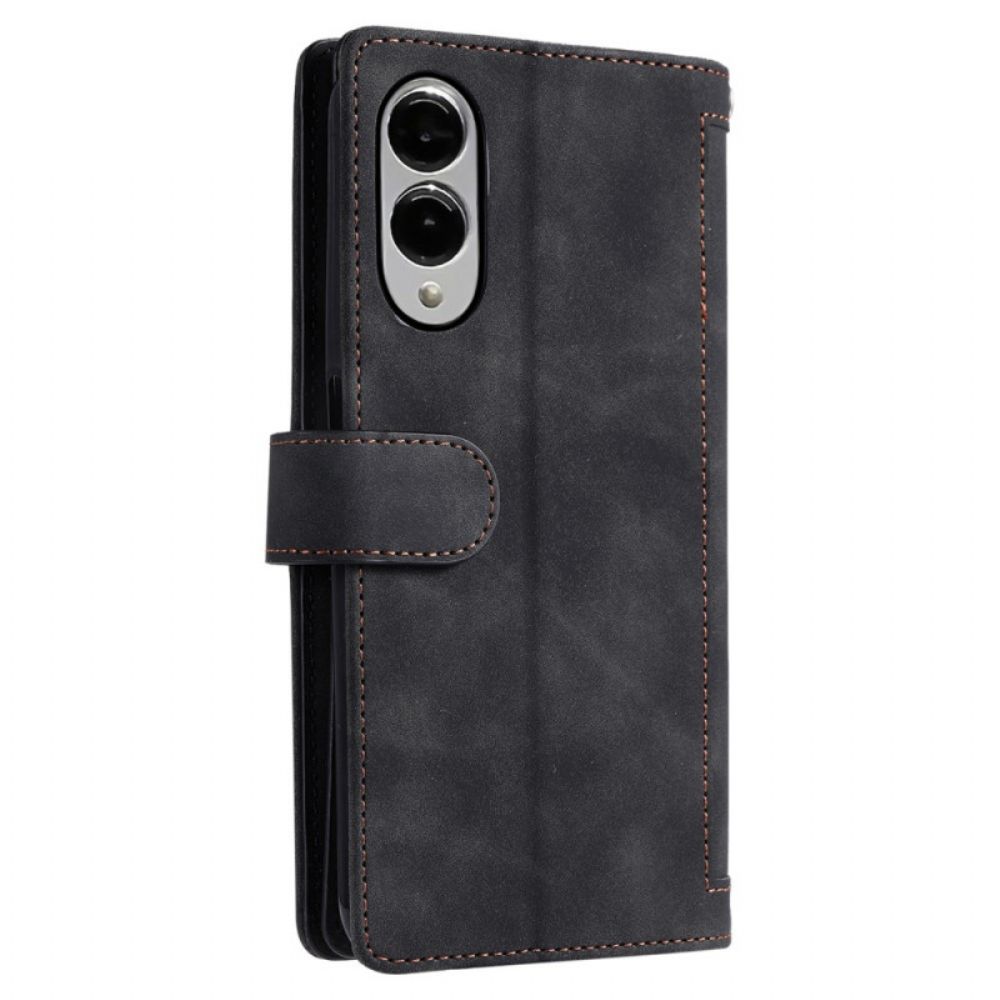 Leren Hoesje Voor Samsung Galaxy S25 5g Edge Rits Portemonnee