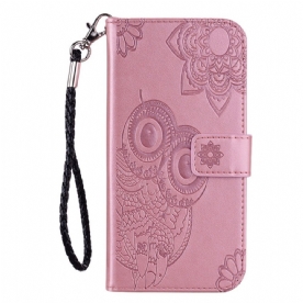 Leren Hoesje Voor Samsung Galaxy S25 5g Edge Uilen En Band