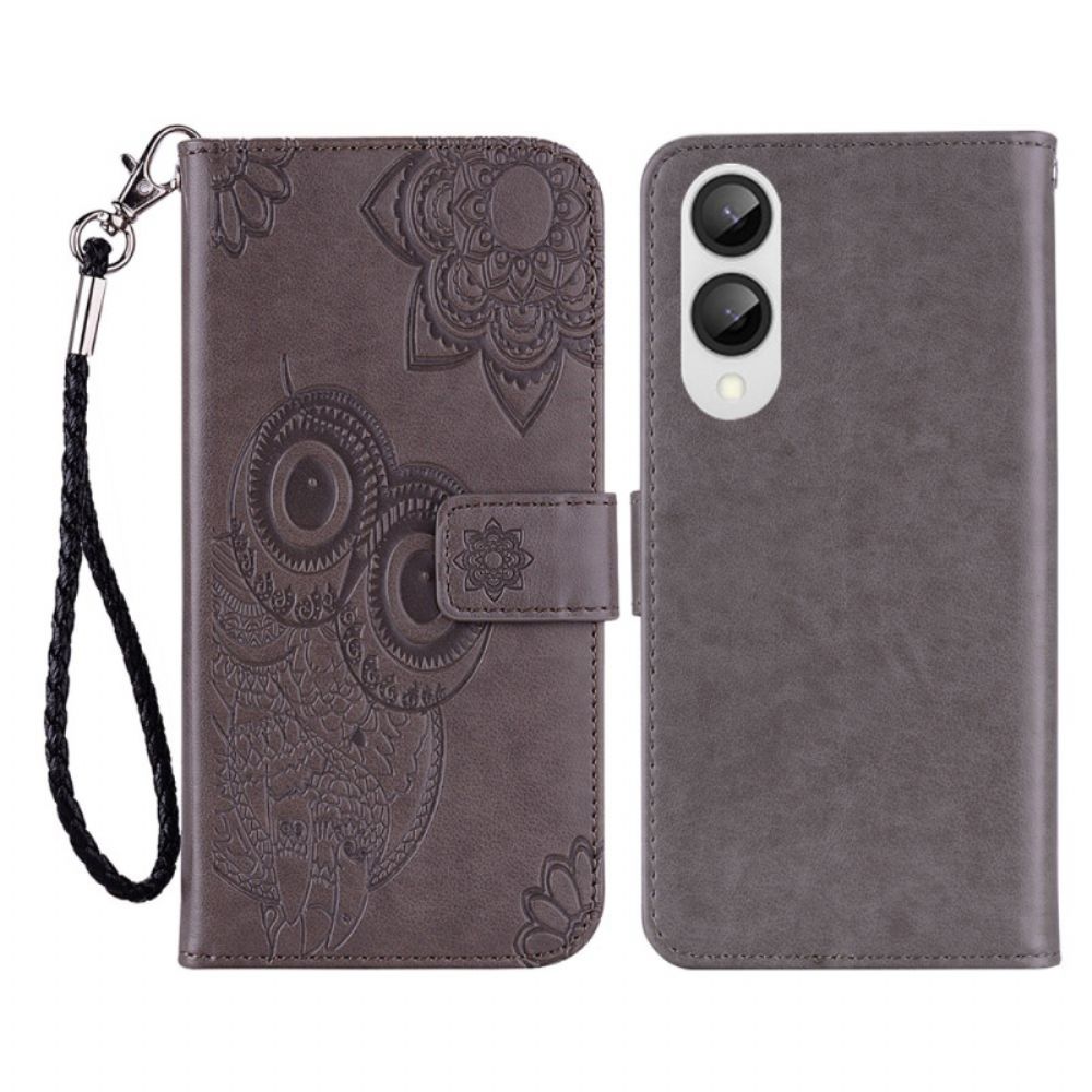 Leren Hoesje Voor Samsung Galaxy S25 5g Edge Uilen En Band