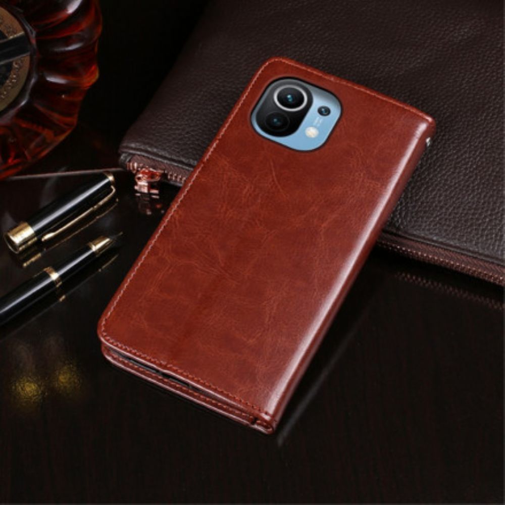 Folio-hoesje voor Xiaomi Mi 11 5G Imitatieleer Idewei