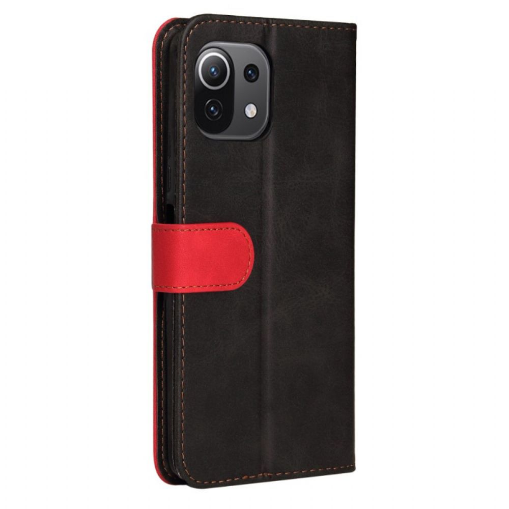 Folio-hoesje voor Xiaomi Mi 11 5G Tweekleurig
