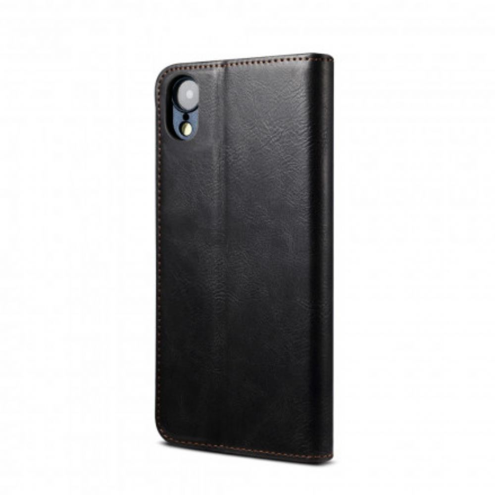 Bescherming Hoesje voor iPhone XR Folio-hoesje Gewaxt Kunstleer